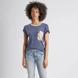 CURRENT ELLIOTT The Desert Days Double Pocket Tee Blue NEW